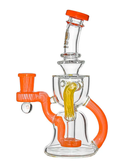 CALI BEAR - Heady Hybrid Recycler Rig w/ Opal - Cali Orange / Lemon Candy