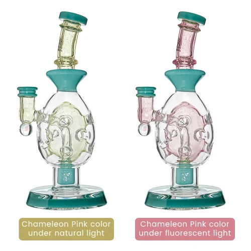CALI BEAR - Heady Fab Egg Rig w/ Seed of Life Perc & Opal - Aqua / Serum (CFL)