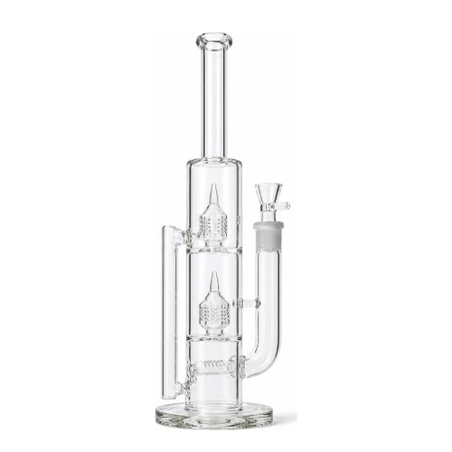 ROOTS GLASS - Grid Stem Recycler Tube w/ 18mm Slide