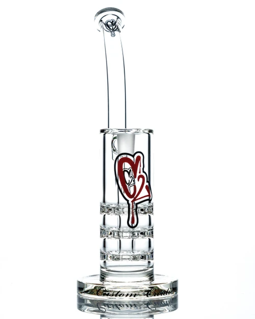 CUSTOM CREATIONS - Triple Ratchet Bubbler w/ 14mm Recessed Female Joint & Slide- 50mm