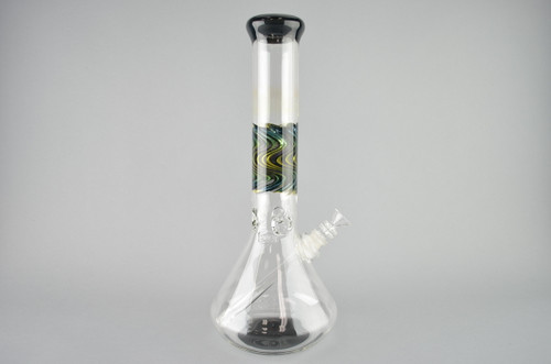 MIO - 15" Glass Beaker Bong w/ Downstem, Slide, & Fume Work - Black