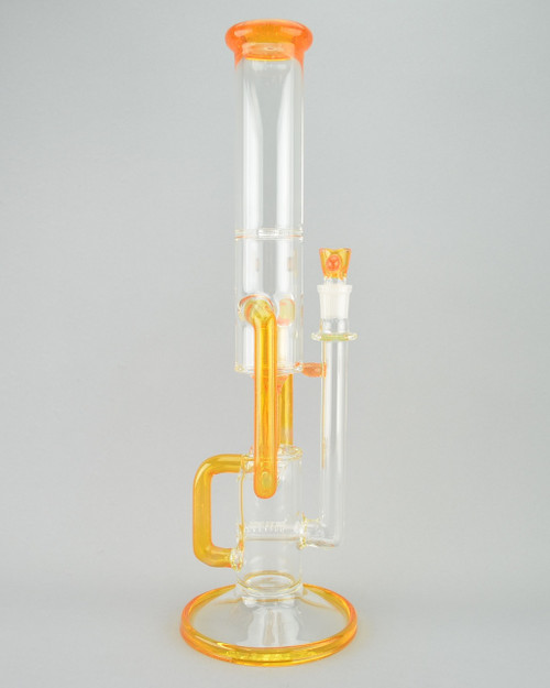 RYE DEYER - Gridline Double Uptake Recycler Tube w/ 18mm Slide - Terps (Color Changing)