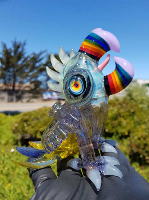 RJ - Double Rainbow Beak Macaw Dab Rig w/ 10mm Female Joint (CFL Chaos)