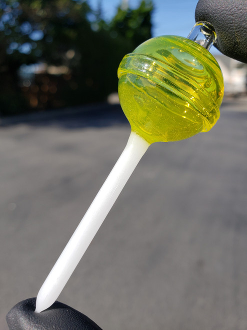 EMPERIAL - Glass Lollipop Bubble Carb Cap Dabber - Lemon Drop