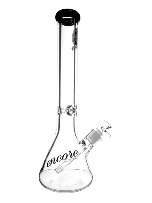 ENCORE - 7mm Thick Glass Beaker Bong w/ Downstem & 14mm Slide - 15" (Pick a Color)
