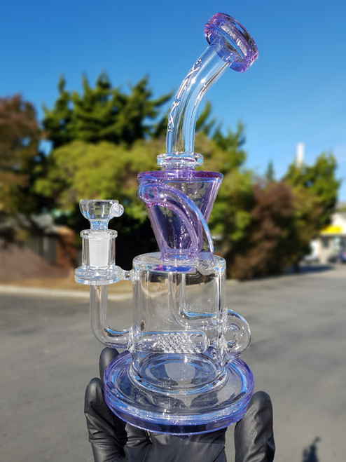 AFM - Gridline Klein Recycler Rig w/ 14mm Slide - Blue/Purple (CFL)