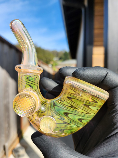 ECALSART - Heady Fume Pattern Glass Sherlock Pipe - #1