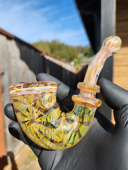 ECALSART - Heady Fume Pattern Glass Sherlock Pipe - #3