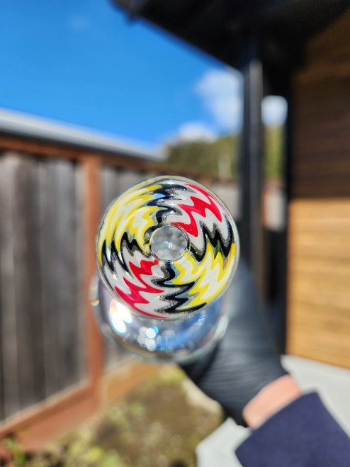 OJ FLAME - Classic Recycler Bubbler w/ 14mm Female Joint & Opal - #2