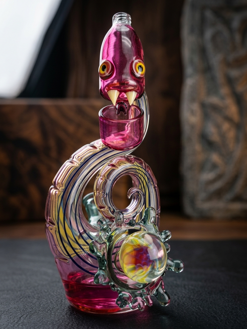 NIKO CRAY x SLUM GOLD x SKI MASK x EASE - Robot Snake Dab Rig w/ 14mm Female Joint