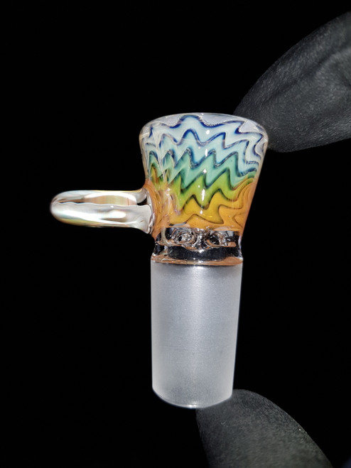 EMPIRICAL - 4-hole Martini Slide w/ Fumicello Donut Handle & 18mm Joint - Fume Wig-Wag #4