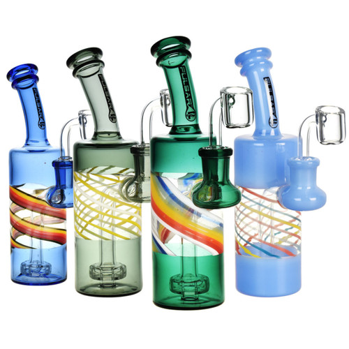 PULSAR - Spiral Dab Rig w/ 14mm Female Joint & Quartz Nail (Pick a Color)