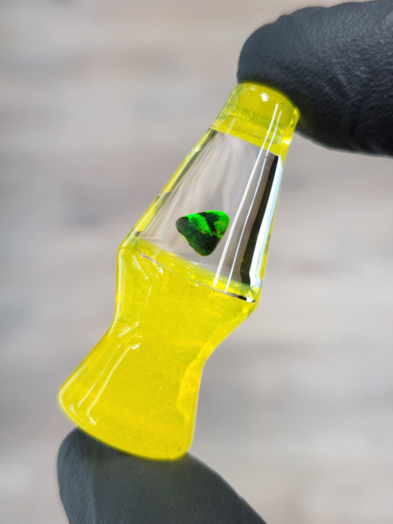 OOPAZI - Lava Lamp Glass Pendant w/ Gibson Opal - Lemon Drop
