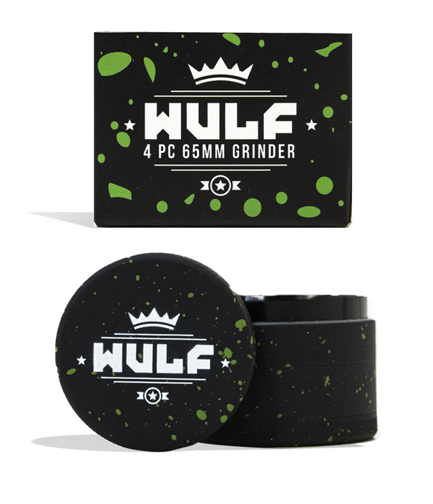 WULF - 2.5" 4-Piece Grinder - Black / Green Spatter