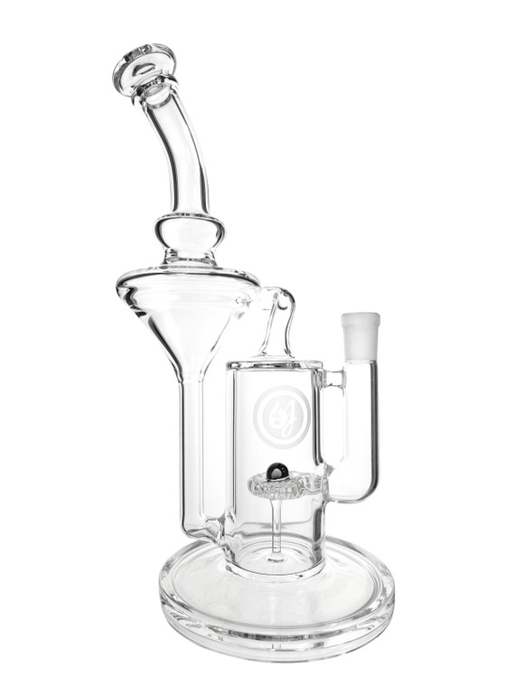 OJ - Classic Recycler Bubbler w/ 14mm Female Joint & Opal