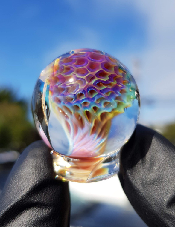 ONETRICKPONY - Glass Honeycomb Marble Spinner Carb Cap