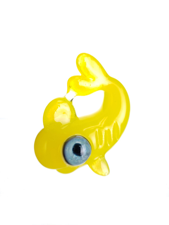 CAT JIVE - Glass Gold Fish Pendant - Lemon Drop