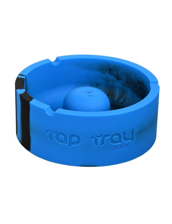 PULSAR - Tap Tray Premium Silicone Ashtray - Black/Blue Swirl