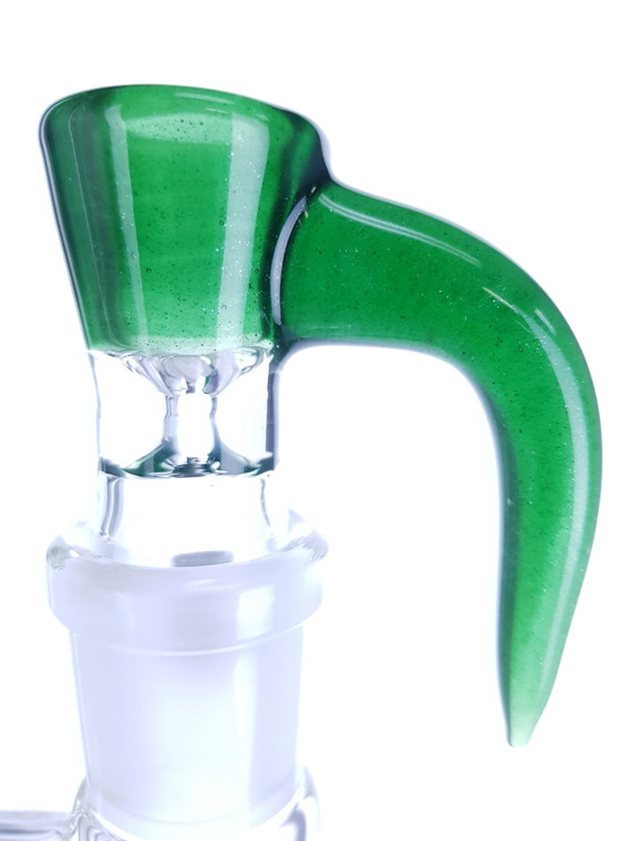 HITWELL - Color Martini Slide w/ Horn Handle & 18mm Joint - Green Stardust