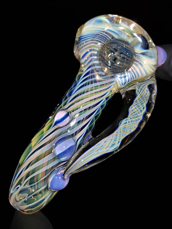 KING LEO - Fume Spiral Glass Spoon Pipe w/ Fumicino Horn - #5
