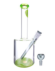 KING GLASS - 110mm Can Water Pipe w/ Downstem and 14mm Slide - Slyme Green