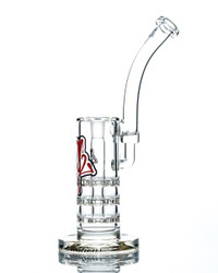 CUSTOM CREATIONS - Triple Ratchet Bubbler w/ 14mm Recessed Female Joint & Slide- 50mm