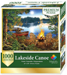 Majestic by Springbok Lakeside Canoe 1000 Piece Wooden Jigsaw Puzzle - Compact Box arrives in a packaging of the highest quality 100% recycled materials with 80-90% post consumer waste.