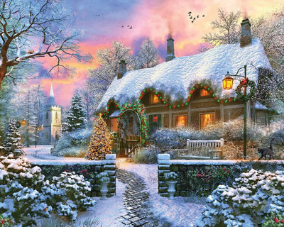 Christmas House 1000 Piece Jigsaw Puzzle by White Mountain Puzzles