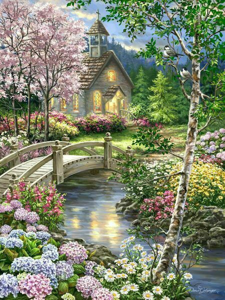 Spring Chapel 100 Piece Jigsaw Puzzle for sale by Springbok Puzzles