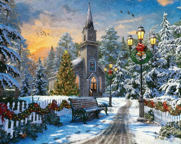 Holiday Church 1000 Piece Jigsaw Puzzle for sale by Springbok Puzzles