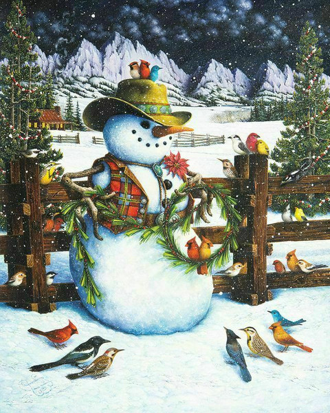 Western Snowman 1000 Piece Jigsaw Puzzle