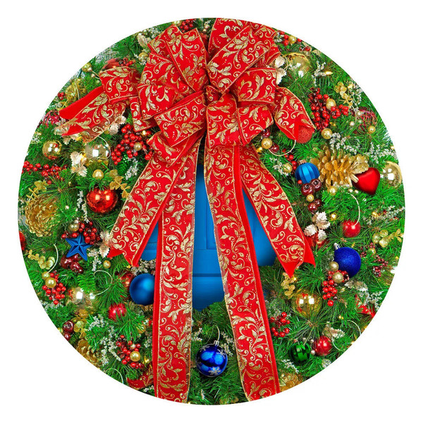 Holiday Wreath 500 Piece Round Jigsaw Puzzle for sale by Springbok Puzzles