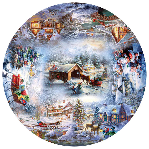 Winter Wonderland 500 Piece Round Jigsaw Puzzle for sale by Springbok Puzzles