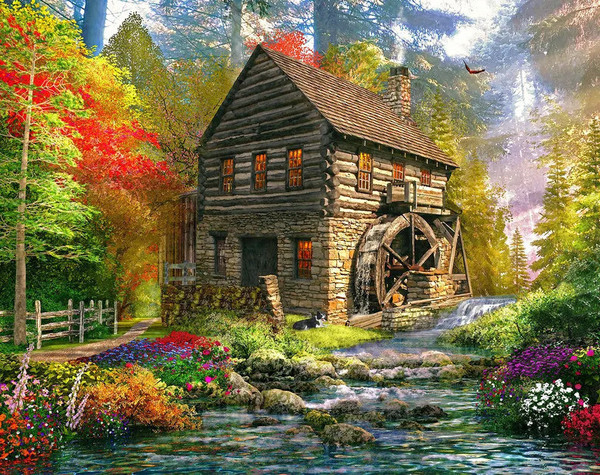 Mill Cottage 1000 Piece Jigsaw Puzzle for sale by Springbok Puzzles