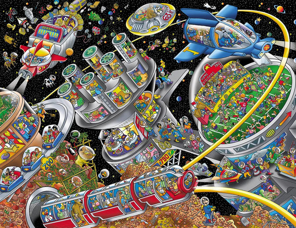 Space Town 500 Piece Jigsaw Puzzle for sale by Springbok Puzzles