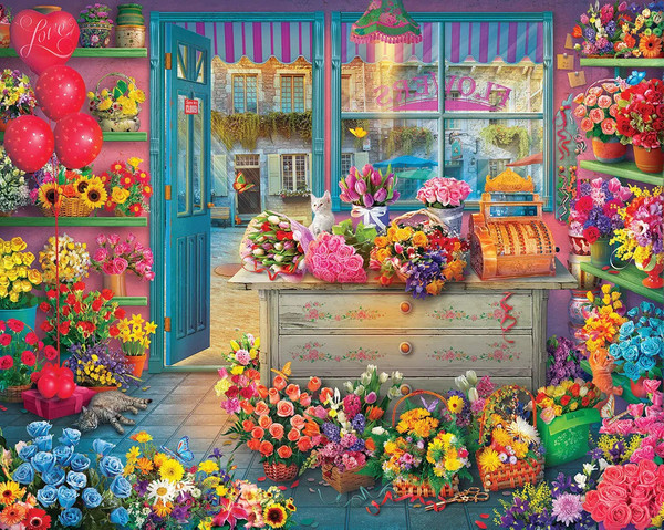 Flower Shop 1000 Piece Jigsaw Puzzle for sale by Springbok Puzzles