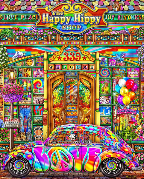 The Happy Hippy Shop 1000 Piece Jigsaw Puzzle for sale by Springbok Puzzles