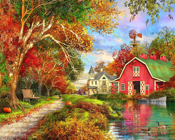 Autumn Barn 1000 Piece Jigsaw Puzzle for sale by Springbok Puzzles