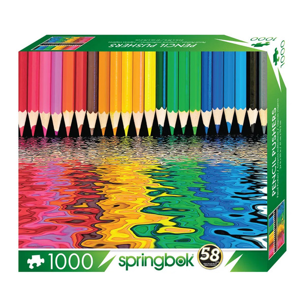 Pencil Pushers 1000 Piece Jigsaw Puzzle arrives in a packaging of the highest quality 100% recycled materials with 80-90% post consumer waste.