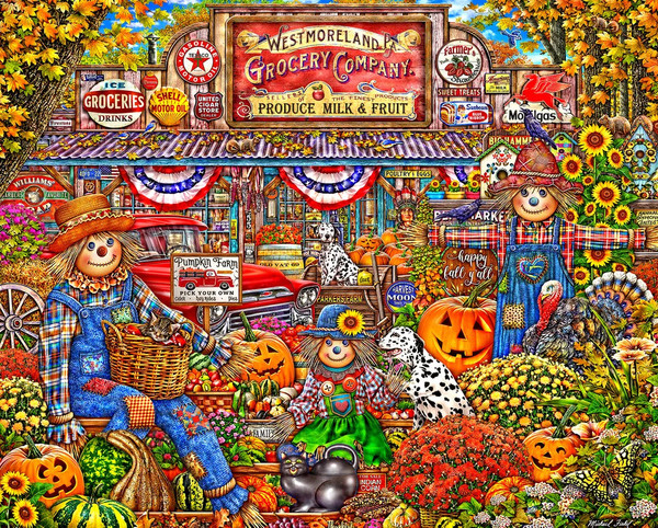 Happy Fall Y'all 1000 Piece Jigsaw Puzzle for sale by Springbok Puzzles