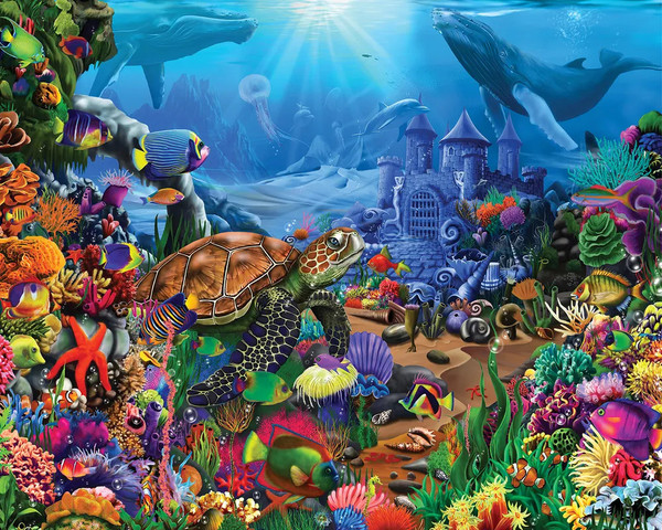 Undersea Turtle 1000 Piece Jigsaw Puzzle for sale by Springbok Puzzles