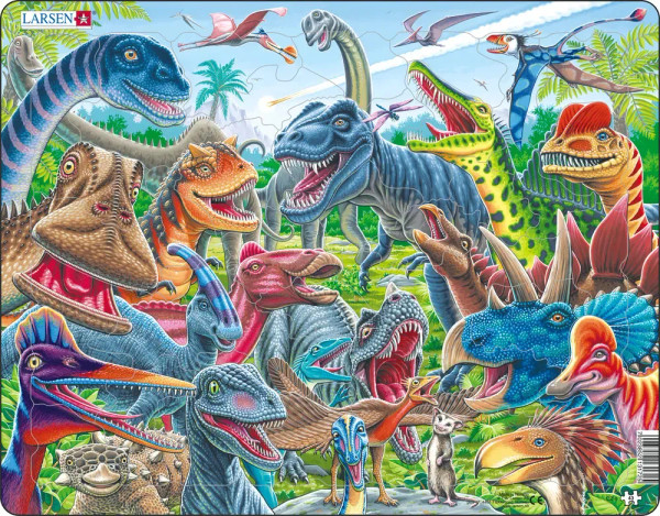 Happy Dino 43 Piece Children's Educational Jigsaw Puzzle for sale by Springbok Puzzles