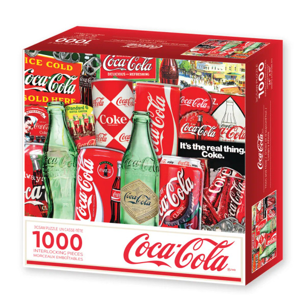 Majestic by Springbok Coca-Cola Then and Now 1000 Piece Jigsaw Puzzle - Compact Box arrives in a packaging of the highest quality 100% recycled materials with 80-90% post consumer waste.