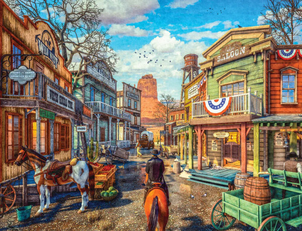 Old Western Town 500 Piece Jigsaw Puzzle for sale by Springbok Puzzles