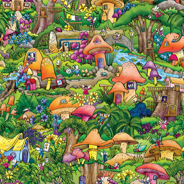 Fairytale Mushroom Forest 500 Piece Jigsaw Puzzle for sale by Springbok Puzzles