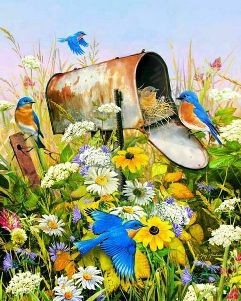 Bluebirds 500 Piece Jigsaw Puzzle for sale by Springbok Puzzles