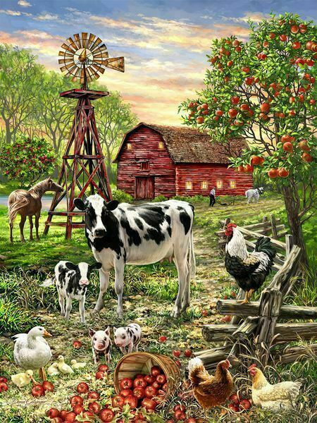 Barnyard Animals 500 Piece Jigsaw Puzzle for sale by Springbok Puzzles