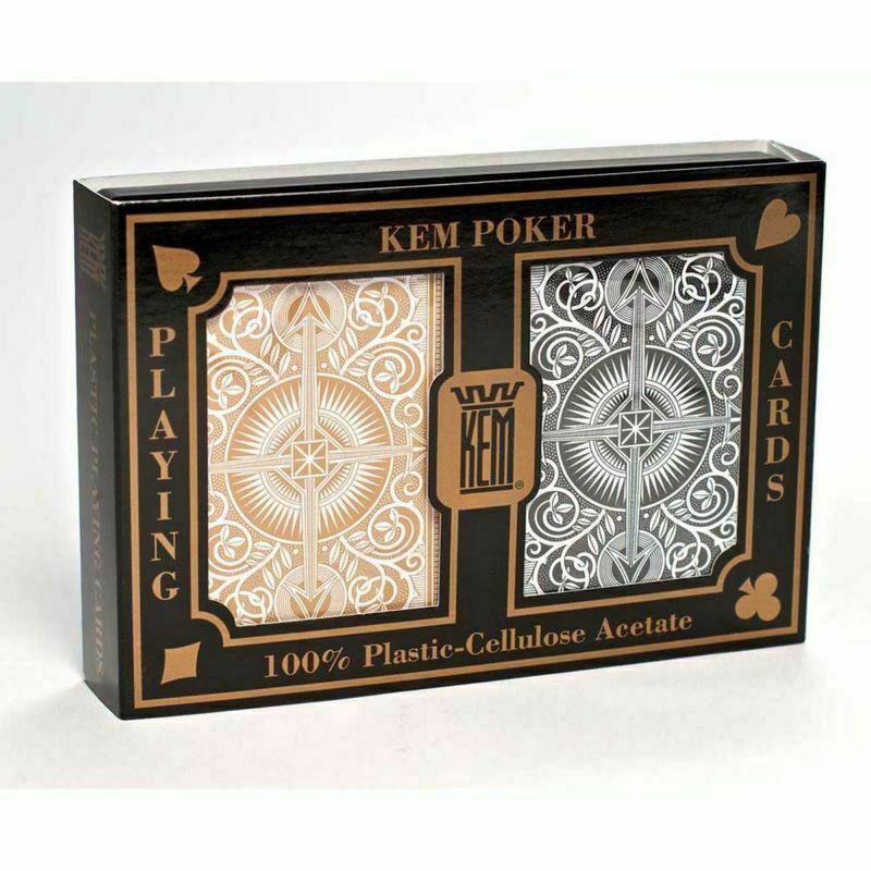 Kem Arrow Wide Standard Index Playing Cards Gold and Black Decks