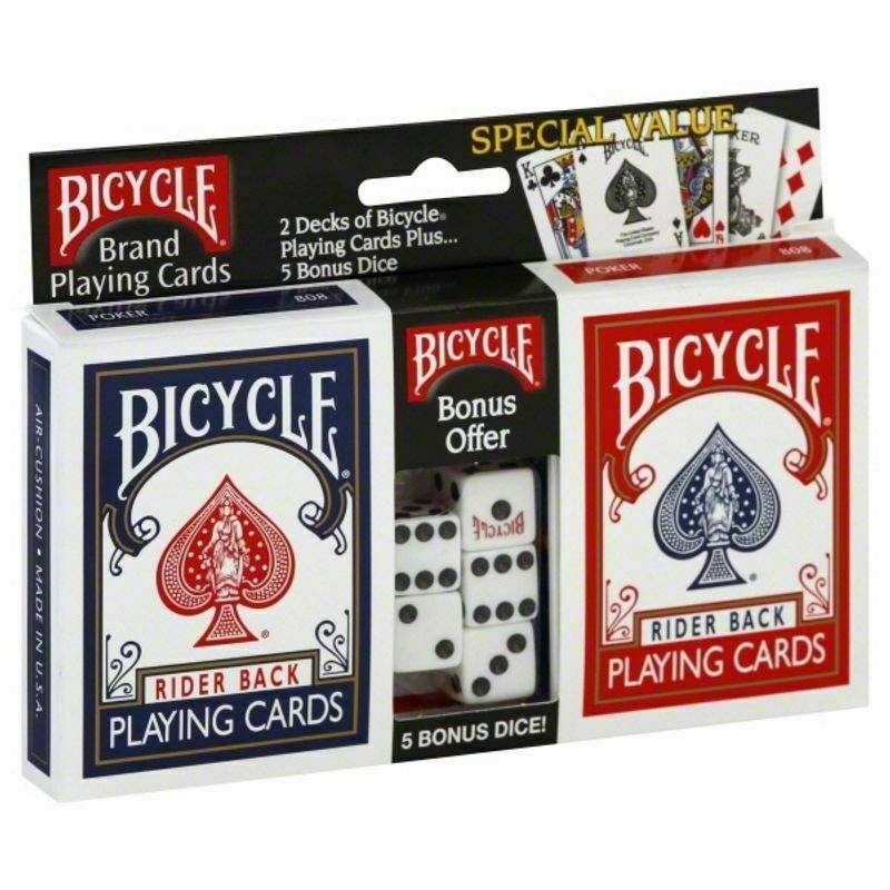 Bicycle 2-Pack Standard Index Playing Cards & Dice Set