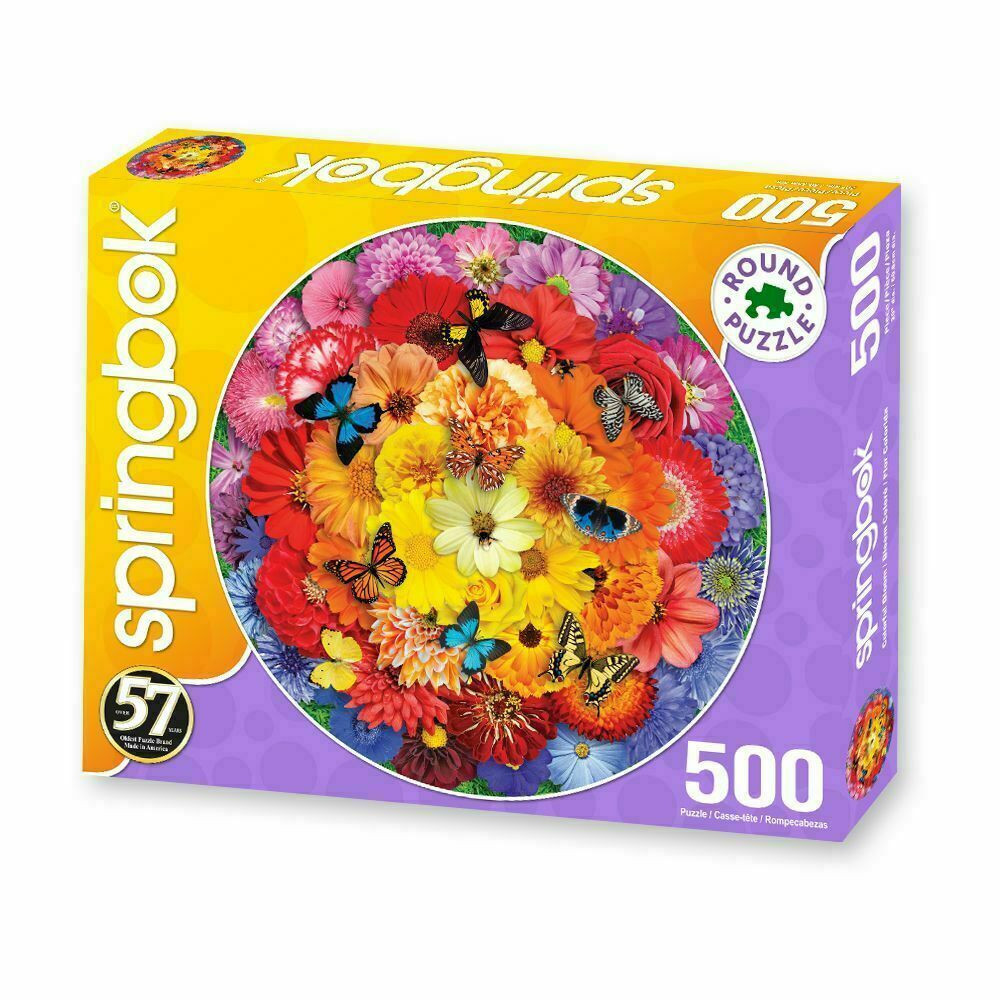 Puzzlebug 500-Piece Deluxe Puzzle-Bright Colorful Paper Flowers